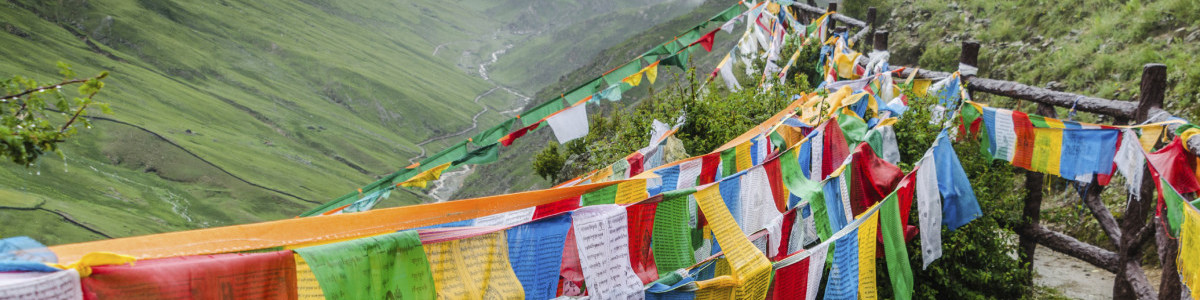 Tibet Flags Mountains
